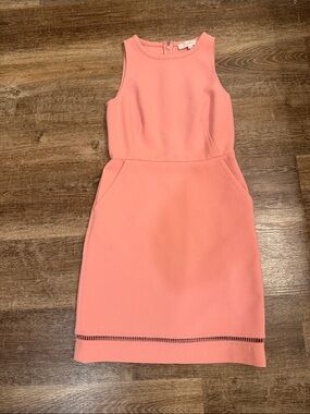 LOFT Coral Pink Sleeveless Sheath Dress